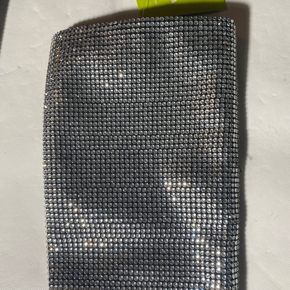 NEW- Womens Gianni Bini Zip Up Knee High Wedge Boots Fabric Rhinestone - Picture 3 of 8